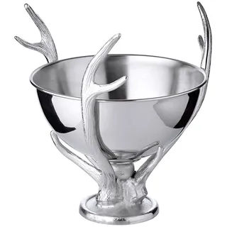 Edzard Sektkühler Lita (Höhe 37 cm, Ø 31 cm), silberfarben, Aluminium vernickelt, Geweih-Optik