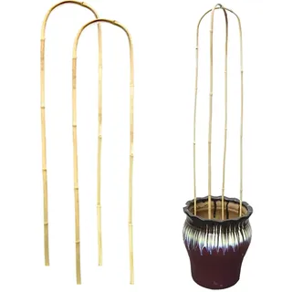 DEDEMCO 2 Paar Bambus-Rankstäbe für den Garten, 71 cm, U-förmiges Rankgitter für Topfpflanzen, Bambus-Rankhilfe für Kletterpflanzen, Gelb, 2 Paar