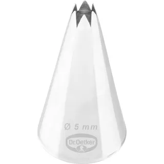 Dr. Oetker Sterntülle 5 mm, Sterntülle aus der Tüllen-Manufaktur, Backzubehör zum Dekorieren (Farbe: Silber), Menge: 1 Stück