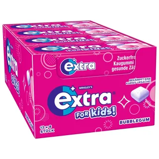 Extra® for Kids Bubblegum Kaugummis 12x 8 Dragees, 12 St.