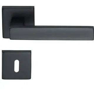 Meintürgriff Drückergarnitur Trento Schwarz Türdrücker eckig BB PZ WC, Typ:BB- Buntbart