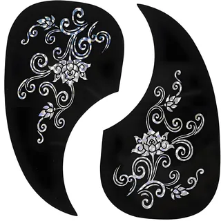 2 Stück Selbstadhensive Aufkleber für akustische Gitarre(Silberrebe)