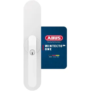 ABUS Fensterantrieb WINTECTO One – Smarter Fenstergriff für Fenster, Balkon- und Terrassentür – mit Alarmfunktion – einfache Montage ohne Bohren – Weiß,