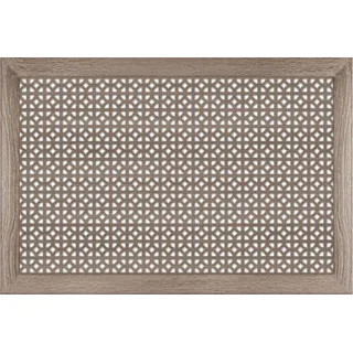 HEXIM Heizkörperverkleidung Susanna Lüftungsgitter, (90/120/150x60cm) Holz MDF (90 cm Frontblende Eiche vintage) Heizkörperverkleidung Rahmen Raute