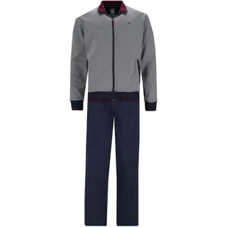hajo Herren Hausanzug, 2-tlg. Set - Klima-Komfort, Jacke und Hose, Cotton-Mix Blau 5XL