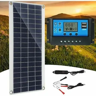Ulisem - 300 w 12 v Solarpanel mit 60 a Solarladeregler-Ladegerät-Set, ideal für Wohnmobil-, Yacht-, Außen- und Gartenbeleuchtung.