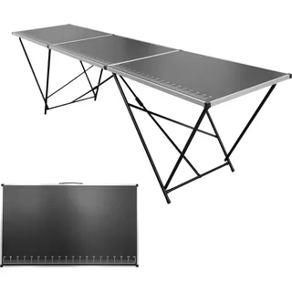Lemodo Tapeziertisch klappbar, Arbeitstisch 300 x 60 cm, Mehrzwecktisch mit Messskala