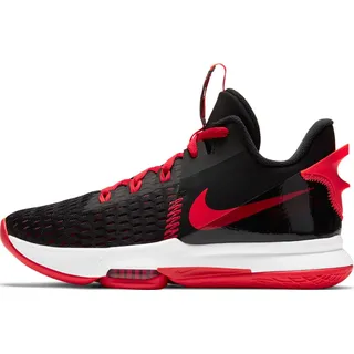 Nike Unisex Lebron Witness 5 Basketball Shoe, Black Bright Crimson University Red, 45 EU - 45 EU
