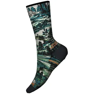 Smartwool Hike Light Cushion Campground Print Crew Socken - Winter Moss - EU 46-49