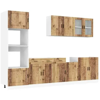 vidaXL 7-tlg. Küchenschrank-Set Porto Altholz-Optik Holzwerkstoff