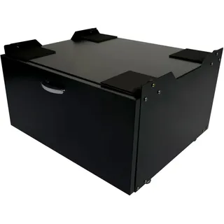 Hhg - Waschmaschinenunterschrank 501, Sockel Podest Erhöhung Untergestell, Schublade 33x61x52cm Schwarz
