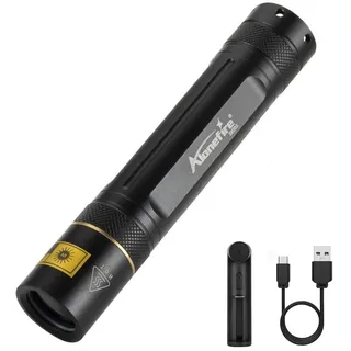 Alonefire SV003 10W UV Taschenlampe 365nm Tragbar Aufladbar Schwarzlicht für Haustier Urin Detektor, Bernsteinsuche, Angeln, Harz Aushärten mit Aluminiumgehäuse, Ladegerät, Inklusive Batterie