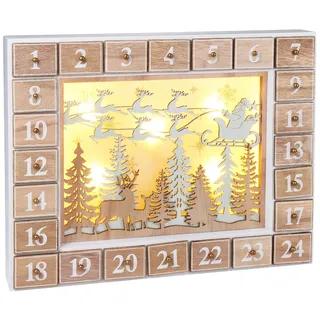 Wiederverwendbarer Adventskalender Fliegender Weihnachtsmann 35,5 x 6 x 27 cm