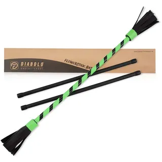 Diabolo Freizeitsport Flowerstick Basic (grün) - UV reaktiver Flower Stick mit Zwei Glasfaser Handstäben, Hingucker auf Festivals, ideal für Anfänger