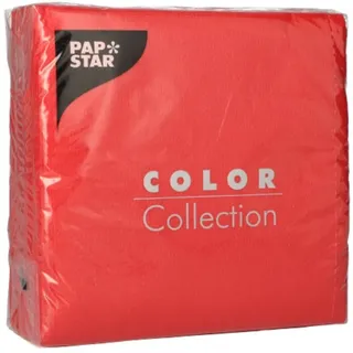 Papstar 100 Servietten, 1-lagig 1/4-Falz 33 cm x 33 cm Rot