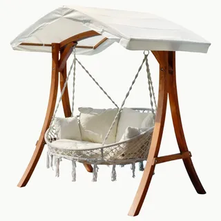 ASS Altenburger Gestell für Hollywoodschaukel Doppelliege 2 Personen Holz/Metall bronze
