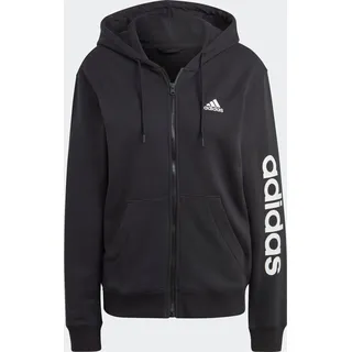 Adidas Essentials Linear French Terry Kapuzenjacke Black / White XS