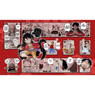 WAIFUWORLD SHOP One Piece Spielfeld Luffy Spielmatte mit Zonen | Trading Card Game Luffy Playmat kompatibel mit dem One Piece Trading Card Game | Kartenspielmatte im Luffy Motiv