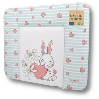 pic bear Wickelauflage - hochwertige OEKO-TEX Wickeltischauflage - pflegeleichte Wickelunterlage - Auflage Wickelkommode - 85 x 72 cm - Hase