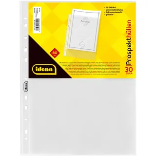 IDENA 10406 - Prospekthülle DIN A4 Format, glasklar, 80μ, 30 Stück