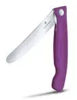 Victorinox Picknickmesser 11 cm | Kompaktes Klappmesser mit Wellenschliff für unterwegs Violett