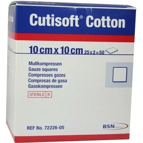 CUTISOFT Cotton Kompr.10x10 cm steril 50 St