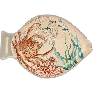 ROSE & TULIPANI MILANO Nador Sea Life Set 2 Fischteller 100% Melamin 33x23cm in Geschenkbox