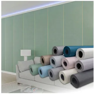 HEXIM selbstklebende Isoliertapete 1,82 m2 Wandisolierung 280x65cm schalldämmend 4mm dekorativ 2in1 Tapete (1 Rolle Mintgrün, grün Zementstruktur)