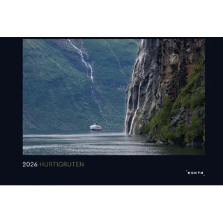 Kunth Hurtigruten - KUNTH Wandkalender 2026: Hochwertiger, bildstarker Kalender mit Spiralbindung im Großformat (KUNTH Wandkalender Black Edition 60 x 45 cm)