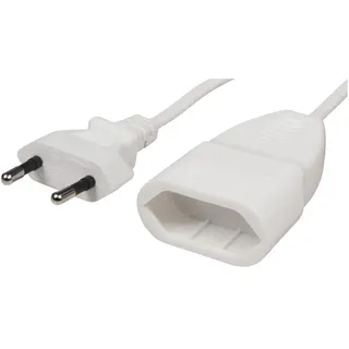 McPower Verlängerungskabel 1m, Eurostecker, weiß