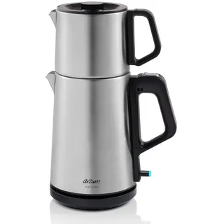Arzum Teacharm AR3143 2-in-1 Teemaschine 2200 W Edelstahl, 1,8 L Wasser, 1 L Kanne - Silber