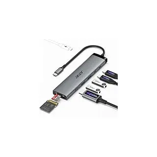 acer 8 in 1 USB C Hub, 10Gbps USB-C auf HDMI Adapter 4K@60Hz, Dockingstation mit 2×USB-C 3.2, 2×USB A 3.0 Datenübertragung,SD/TF-Kartenleser, PD 100W, Multiport Hub für Laptop, PC, Desktop, iPad Pro
