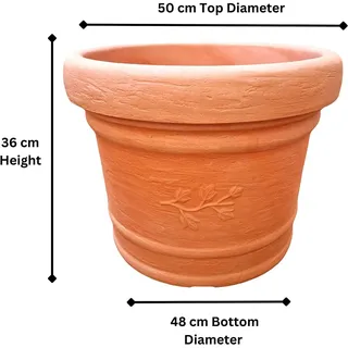 MS-Steinzeug Aufbewahrungsdose Palermo Kunststoff (Pflanztopf Zylindrisch + Dekor, Zylindrisch + Dekor) rosa 23 l | Ø 40 cm x 30 cm