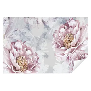 Wallarena Fototapete Blumen Pfingstrosen Vlies Tapete Wohnzimmer Schlafzimmer Wandtapete, Glatt Vlies Struktur Vinyl, Kunst, Abstrakt, Tapete inklusive Kleister Vliestapete Motivtapete 1.04 m x 0.7 m