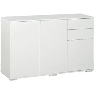 Homcom Beistellschrank mit Druckmechanismus weiß 117L x 36B x 74H cm