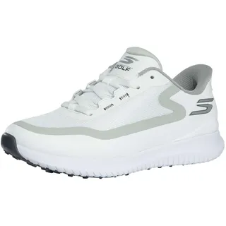 Skechers Herren Flight Spikeless Slip-in Golfschuh Sneaker, Weiß/Grau, 10,5 weit - 44 EU Weit