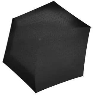 Reisenthel pocket mini Signature black hot Print – Extrem leichter und flacher Taschenschirm aus recycelten PET-Flaschen – Mit großem Schirmdach