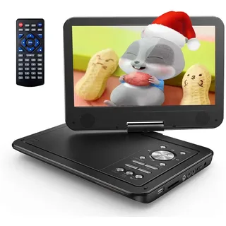 Yoton 12,5-Zoll Tragbarer DVD-Player mit 10,5-Zoll HD-Drehbildschirm ideal fürs Auto, inkl. Autoladegerät, Netzteil, Akku, unterstützt] USB/SD-Karte/TV-Sync [Kein [Blu-ray