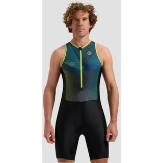 Triathlonanzug Herren Triathlon Florida Trisuit schwarz|blau|gelb XS
