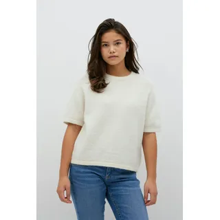 Gina Tricot - Y kn short sleeve top - strickpullis - Weiß - 146/152 - Mädchen - Weiß - 146/152