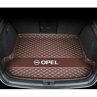 HZHUNS Leder Auto Kofferraummatten für Opel Mokka 2012-2024, Wasserdicht Kofferraumwanne, Kratzfest kofferraumschutz mit Erhöhten Kanten, rutschfeste Kofferraum Schutzmatte, Coffee-Mokka