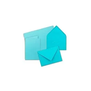 30x Faltkarten Set mit Briefumschlägen DIN A6 / C6 - Türkis (Blau) - 14,8 x 10,5 cm (105 x 148) - Doppelkarten Set - Serie FarbenFroh