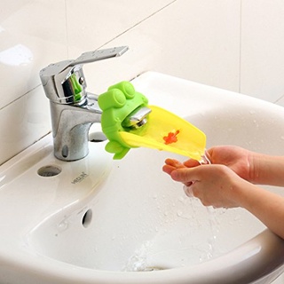 Snner Süß Wasserhahn Verlängerung Extender für Kinder Baby Hände waschen Badezimmer-Cartoon Frosch Design (Grün)