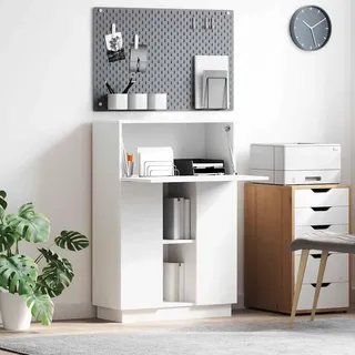 vidaXL Schreibtisch mit Tür Weiß 71.5 x 31.5 x 106.5 cm Holzwerkstoff