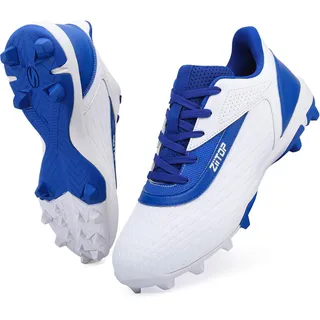 ziitop Baseball-Stollen für Herren, Softball-Stollen, Turf-Schuhe für Herren, Weiß/Blau, 42.5 EU - 42.5 EU