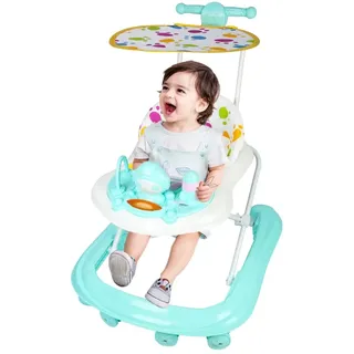 5-in-1 Lauflernhilfe für Babys mit 5 verstellbaren Höhen, Lauflernhilfe für Babys, zusammenklappbar, mit abnehmbarem Tablett für Musikaktivitäten, von 6 bis 18 Monaten, bis zu 12 kg (5 in 1,62 x 68 x