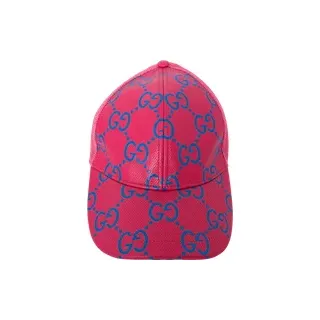 Gucci Caps & Mützen - Gucci GG Cap Monogram Pink Blue / very good - Gr. ONE SIZE - in Gold - für Damen