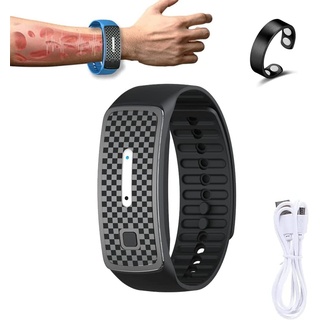 Matteo Ultraschall-Körperform-Armband, Lymphdrainage, magnetisches Armband mit Ring, fördert die Durchblutung, magnetisches Lymph-Detox-Armband für alle Männer und Frauen (schwarz)