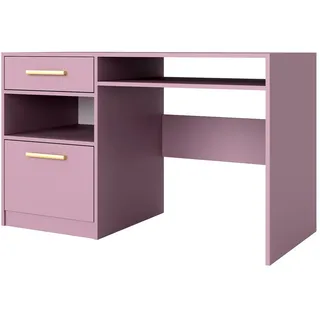 Mirjan24 Schreibtisch Bali II Computertisch Arbeitszimmer Jugendzimmer - Pflaume - Gold)