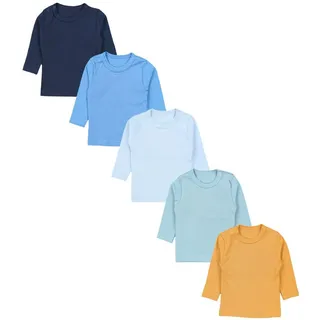 TupTam Baby Jungen Langarmshirt 5er Pack, Farbe: Farbenmix 7, Größe: 68 - 68